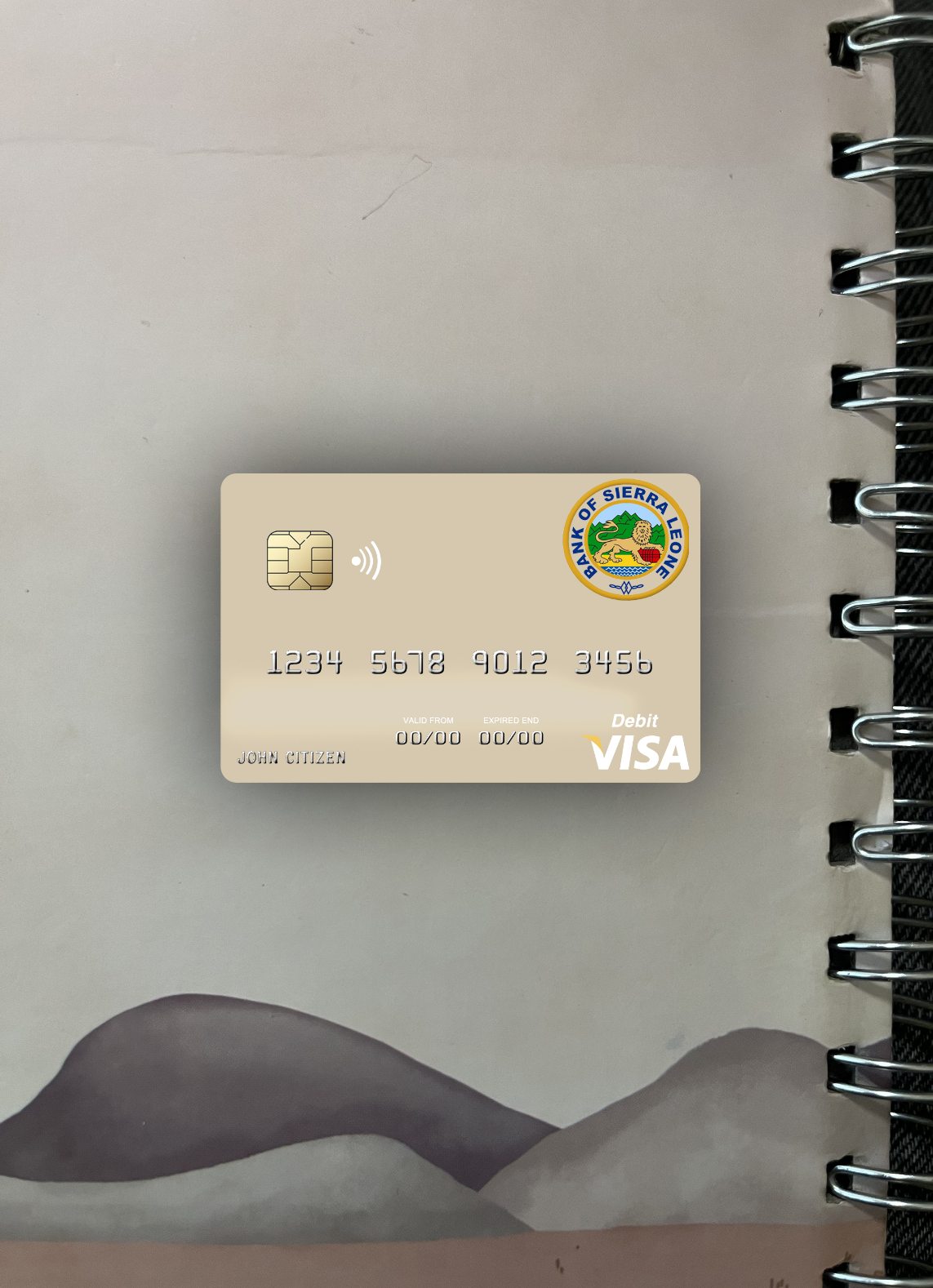 Download Sierra Leone Bank of Sierra Leone visa debit card photolook front Photoshop template
